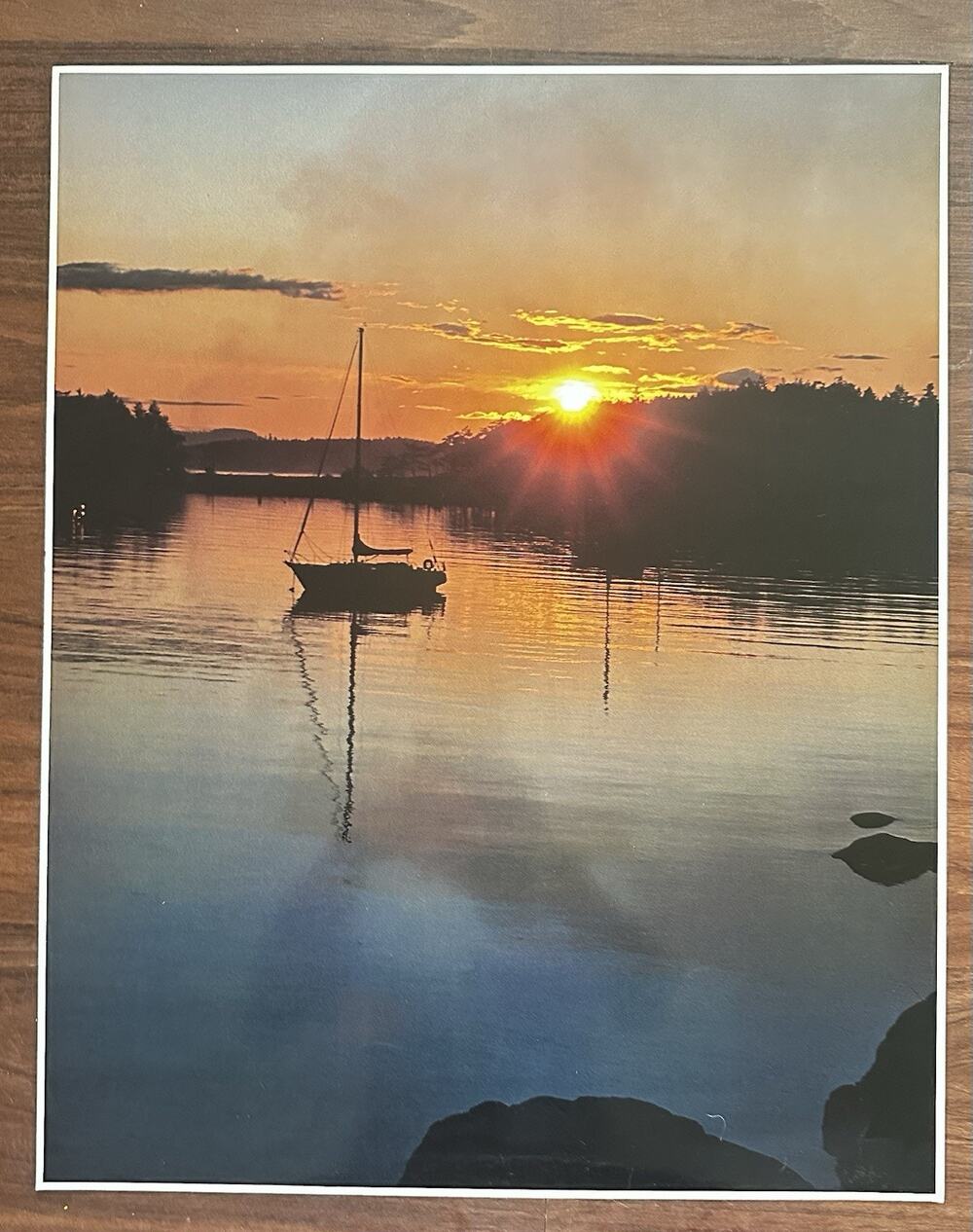 Vintage 1984 Impact Photography Sunset at the Bay John Wagner Print #4387 Japan